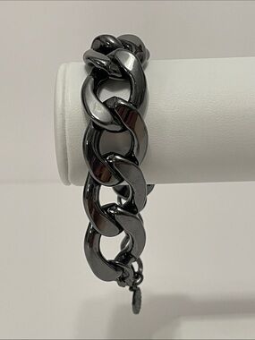 R.J. Graziano Gender Neutral Gunmetal Curb/Cuban Link Chain Bracelet